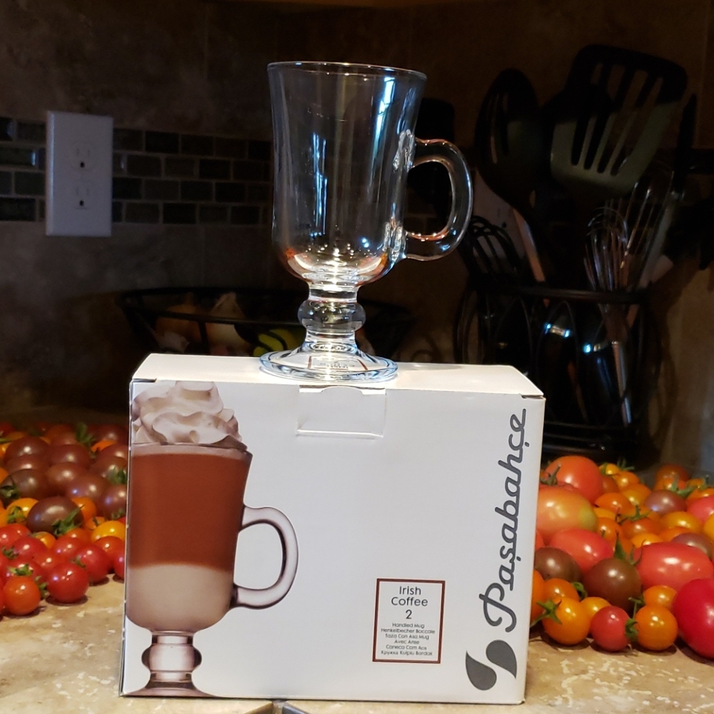 Brand New Set of 2 Irish coffee glass mugs